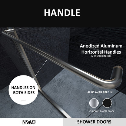Niveal Vale 60 in. W x 72 in. H Sliding Semi-Frameless Shower Door with Clear Glass
