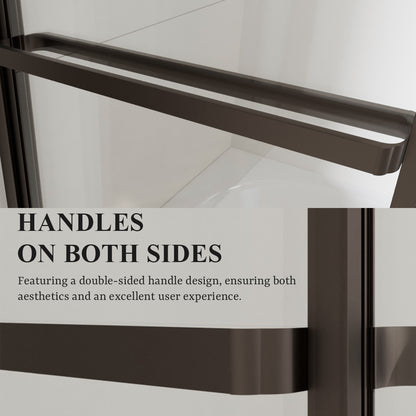 Nivorix Cleo 59 in. W x 56 in. H Sliding Framed Tub Door with Clear Tempered Glass