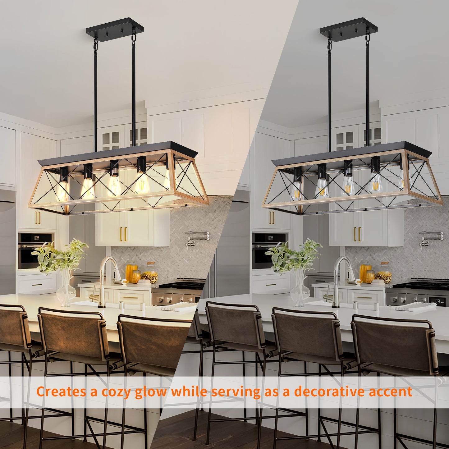 Taimei Vesper 16 in. 4-Light & Rustica 5-Light Farmhouse Industrial Chandelier Light 5_05907011-f955-4ce9-8811-41554aa7c32d