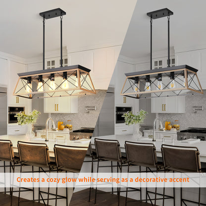 Taimei Vesper 16 in. 4-Light & Rustica 5-Light Farmhouse Industrial Chandelier Light 5_05907011-f955-4ce9-8811-41554aa7c32d
