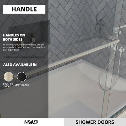 Niveal Bliss 60 in. W x 56 in. H Sliding Semi Frameless Tub Door with Clear Glass 5_0cf46b08-a95b-4f2f-a65c-7c42b18c0bca