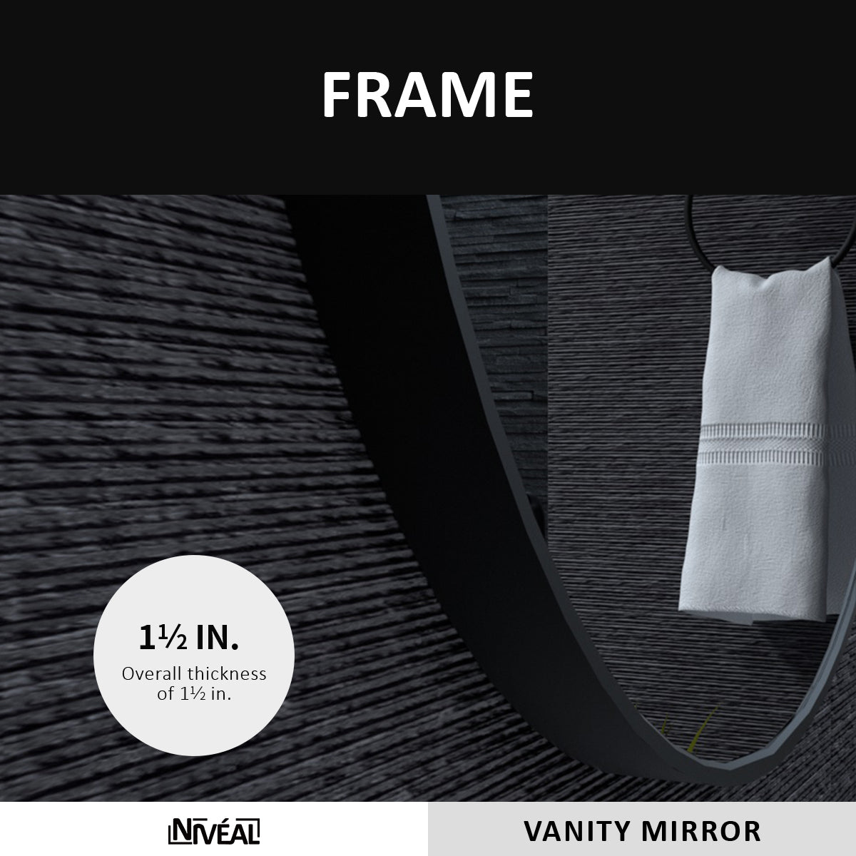 Niveal RM Series Round Framed Wall Bathroom Vanity Mirror 5_126fc928-72a2-463b-be18-59a212eb4e8e