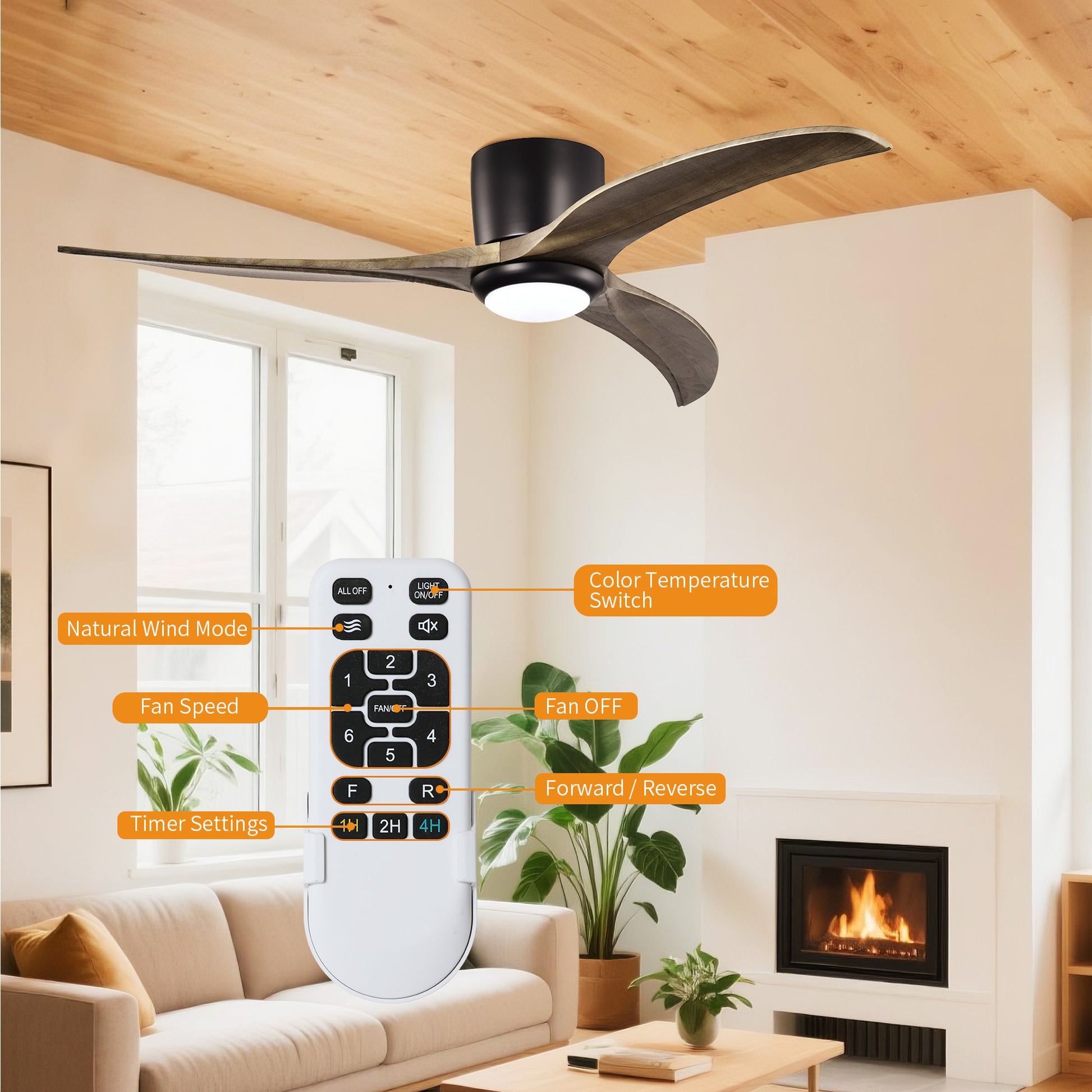 Taimei Niveu 52 in. Flush Mount Standard Ceiling Fan with Dimmable LED with Remote Included DC Motor 5_155f792b-b5cc-41fd-8ef4-48b55ad682f1