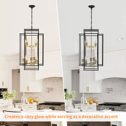 Taimei Astrale 18 in. Modern 8-Light Black Geometric Chandelier