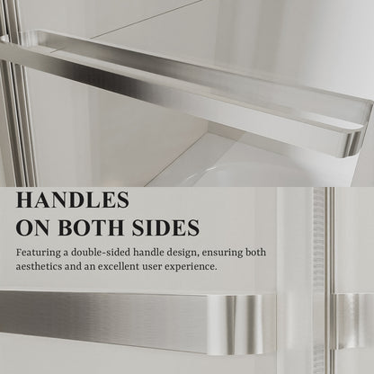 Nivorix Cleo 59 in. W x 56 in. H Sliding Framed Tub Door with Clear Tempered Glass