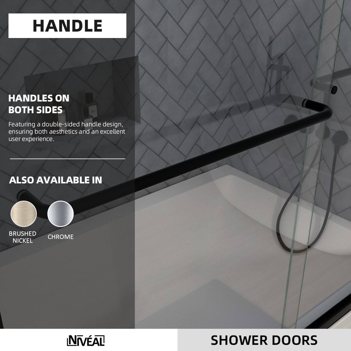 Niveal Bliss 60 in. W x 56 in. H Sliding Semi Frameless Tub Door with Clear Glass 5_18022431-837f-47fd-85ba-0863b5a996c1