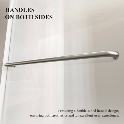 Nivorix Ridge 56 in. W x 60 in. H Sliding Semi-Frameless Tub Door with Clear Glass