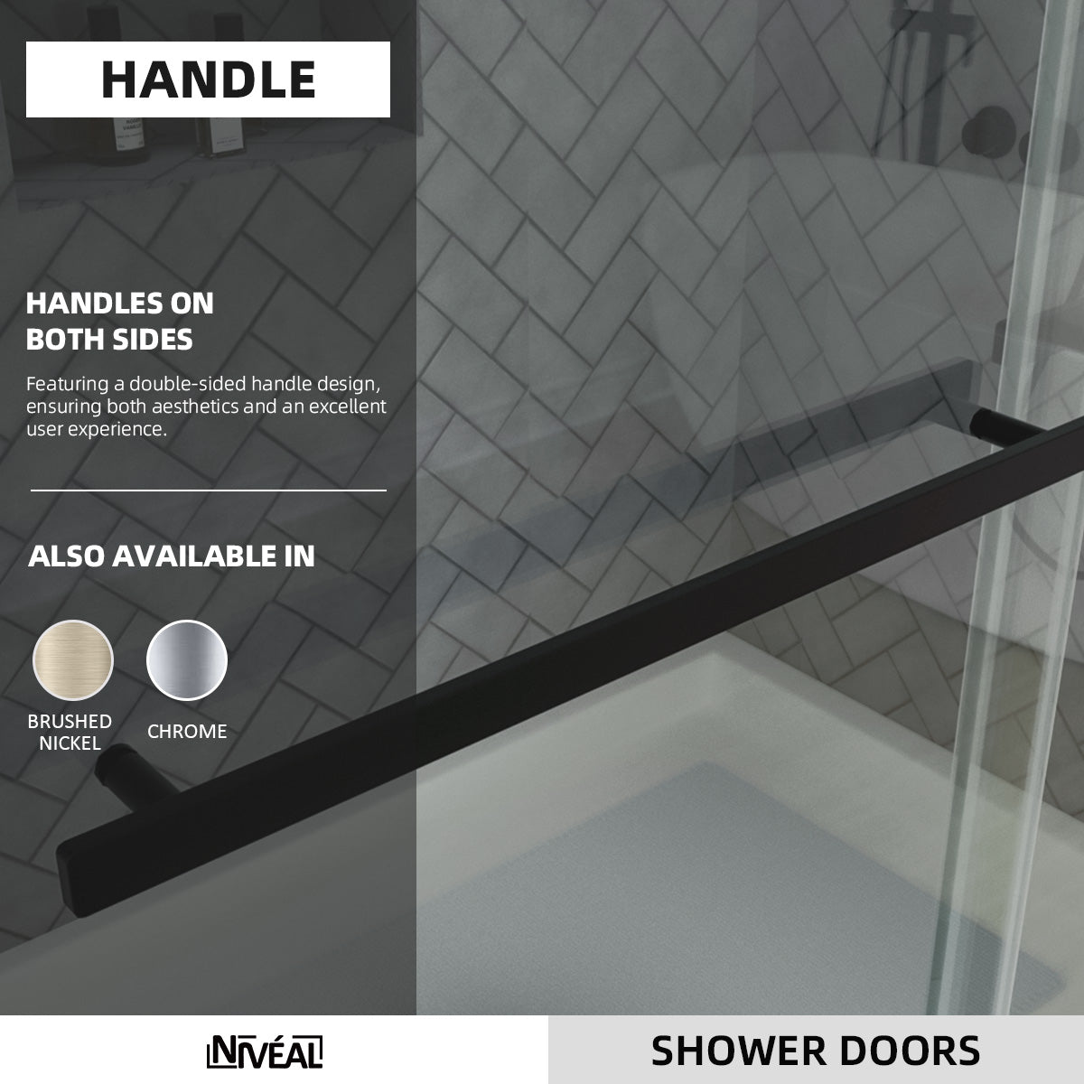 Niveal Koln 60 in. W x 72 in. H Sliding Semi-Frameless Shower Door with Clear Glass 5_1bf8a5cc-de37-4dcf-b9e4-57c93be7509e