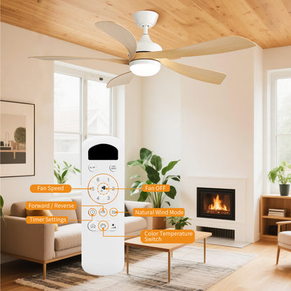 Taimei Sleek 52 in. Ceiling Fan - 5 Precision ABS Blades with Soft LED Light and Whisper-Quiet 6-Speed Remote Control 5_26367aa9-8aba-49a7-a32f-914d09e3c93f
