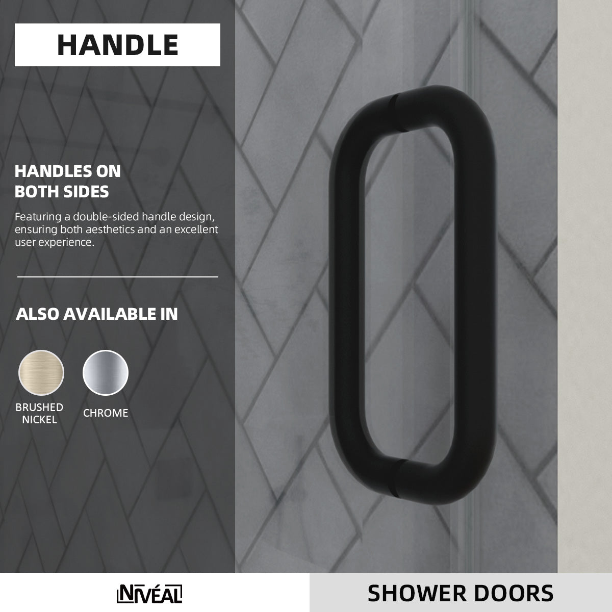 Niveal Luxe 60 in. W x 76 in. H Sliding Semi-Frameless Shower Door with Clear Glass