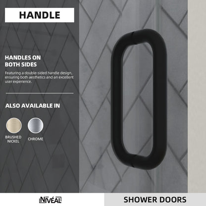 Niveal Luxe 60 in. W x 76 in. H Sliding Semi-Frameless Shower Door with Clear Glass