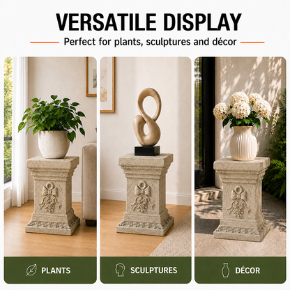 Verda 19 in. Tall Sand Magnesium Oxide Pedestal Plant Stand 5_2da1a159-1fc8-4bc7-b03b-271de06b5176