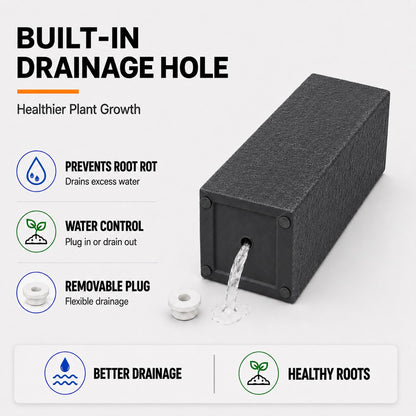 Grevia 10.75 in. Gray Magnesium Oxide Floor Planter for Indoor Outdoor Use