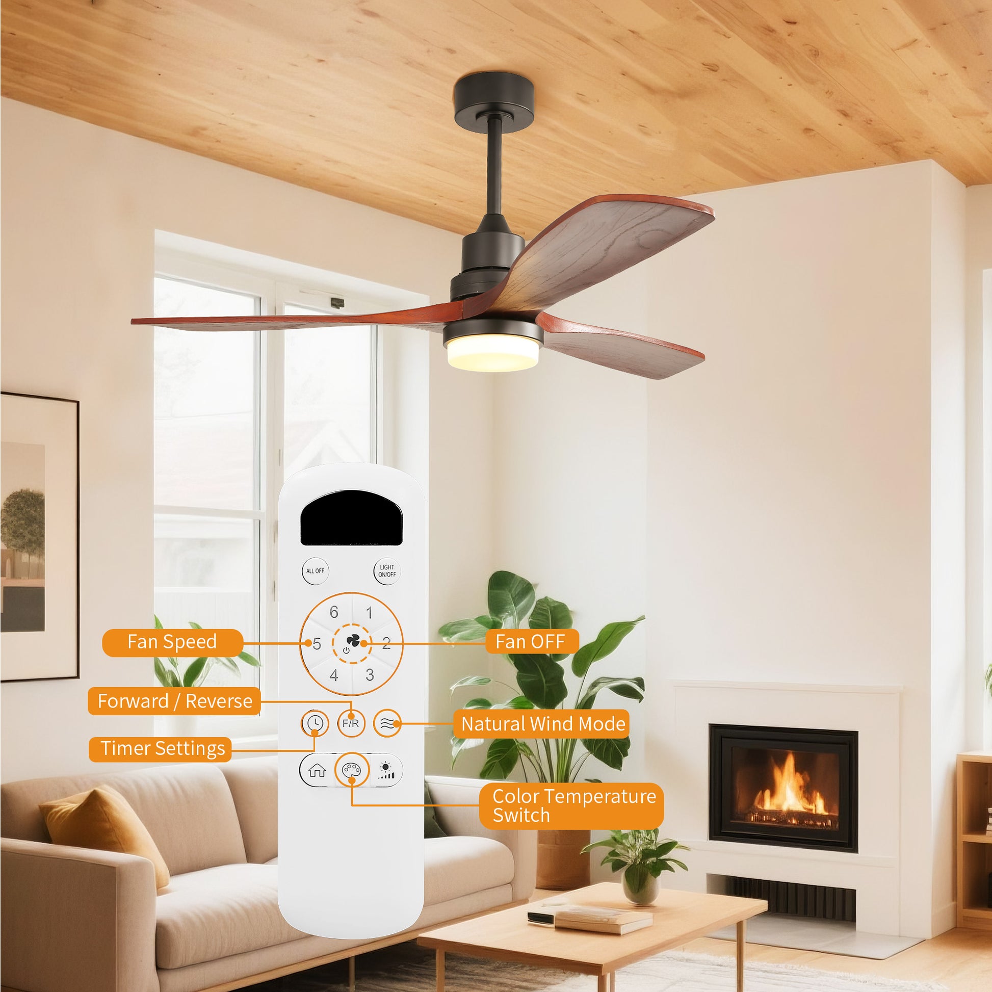 Taimei Nimis 52 in. Downrod Standard Ceiling Fan with Integrated LED with Remote Included DC Motor 5_33bb90da-da7a-4985-84e8-f143c0a4ab06