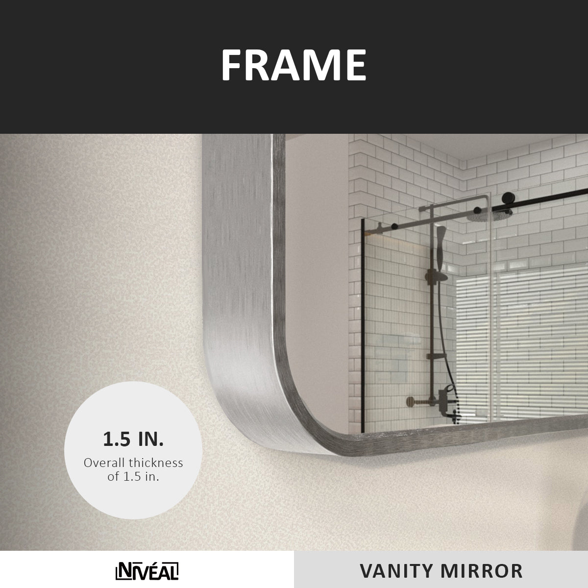 Niveal SM Series Rectangular Framed Wall Bathroom Vanity Mirror