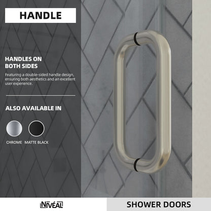Niveal Luxe 60 in. W x 76 in. H Sliding Semi-Frameless Shower Door with Clear Glass