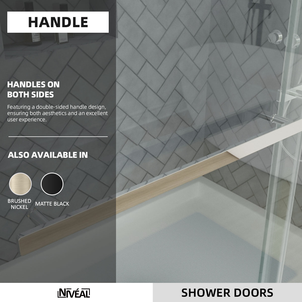 Niveal Koln 60 in. W x 72 in. H Sliding Semi-Frameless Shower Door with Clear Glass 5_3cd97f17-e20a-4b04-aee8-09eed60f6c5d