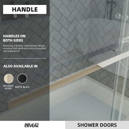 Niveal Koln 60 in. W x 72 in. H Sliding Semi-Frameless Shower Door with Clear Glass 5_3cd97f17-e20a-4b04-aee8-09eed60f6c5d