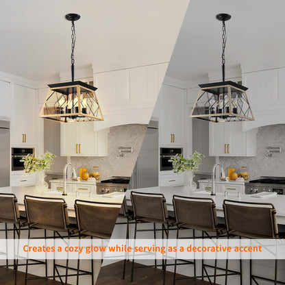 Taimei Vesper 16 in. 4-Light & Rustica 5-Light Farmhouse Industrial Chandelier Light 5_4278cdb9-81cc-47a3-aa98-77470bfc1898