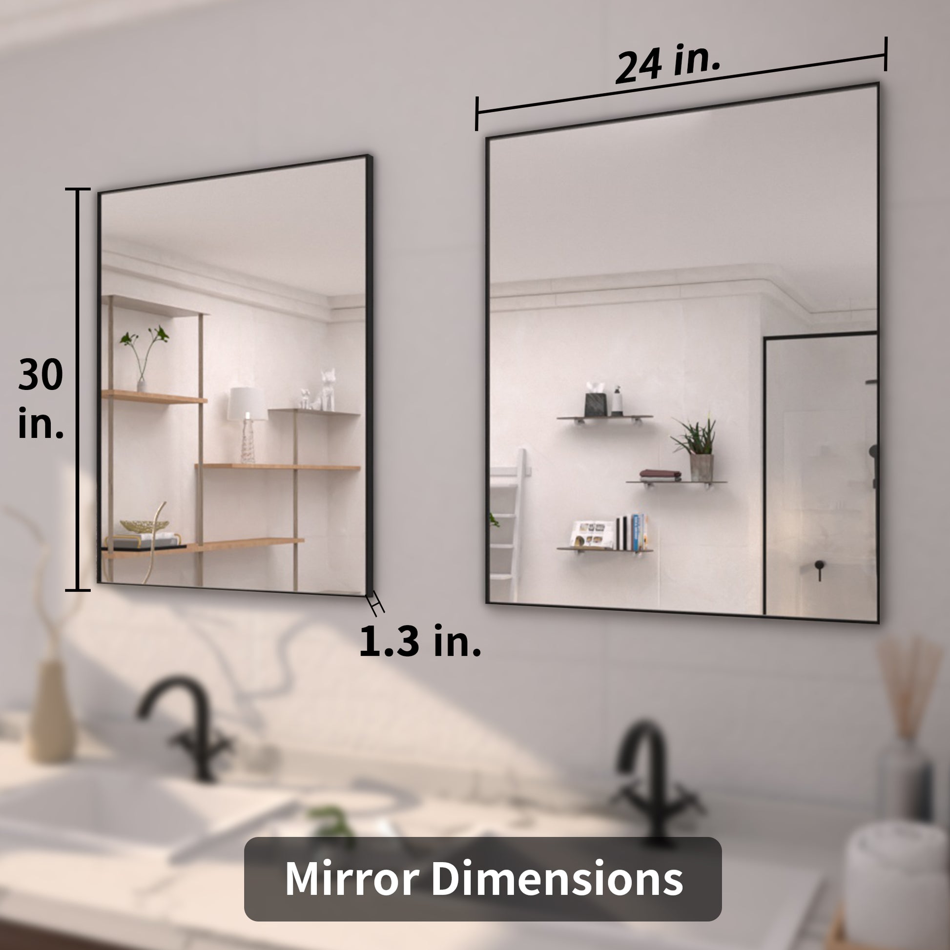 TaiMei 24 in. W x 30 in. H Rectangular Framed Bathroom Vanity Mirror 5_46f9bf84-31f5-49aa-9d41-e97c99786de2