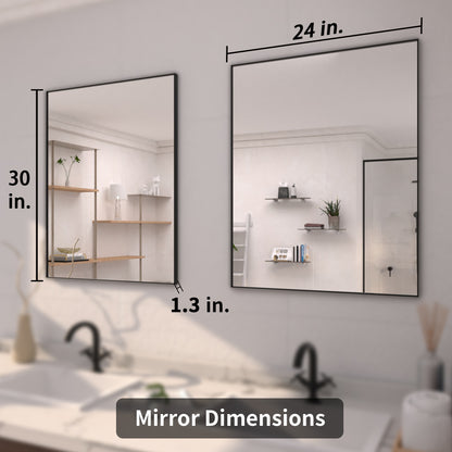 TaiMei 24 in. W x 30 in. H Rectangular Framed Bathroom Vanity Mirror 5_46f9bf84-31f5-49aa-9d41-e97c99786de2