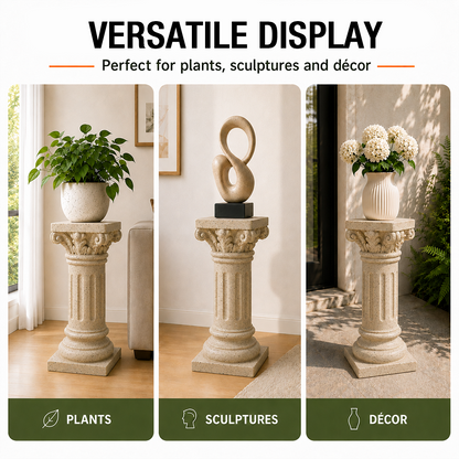 Fern 26.25 in. Tall Sand Magnesium Oxide Pedestal Plant Stand