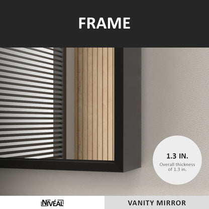 Niveal SE Series Aura Rectangular Framed Wall Bathroom Vanity Mirror