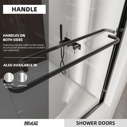 Niveal Victory 56 in. H x 60 in. W Sliding Semi-Frameless Tub Door with Clear Glass 5_4dfb9eb0-8d42-42c6-826f-0a4ff91202f2