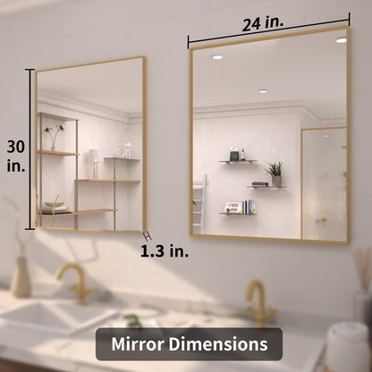 TaiMei 24 in. W x 30 in. H Rectangular Framed Bathroom Vanity Mirror 5_5e9c1d98-53ed-4275-94a3-098f49df0099