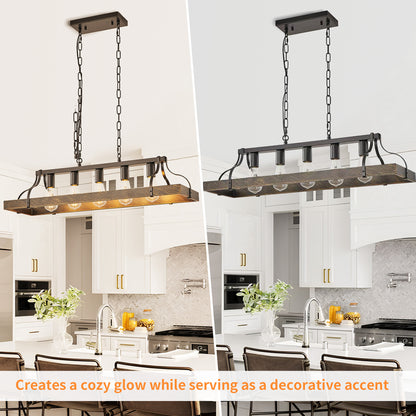 Taimei Xalira 34 in. Industrial Chandelier Light with 5 E26 Bulb Sockets