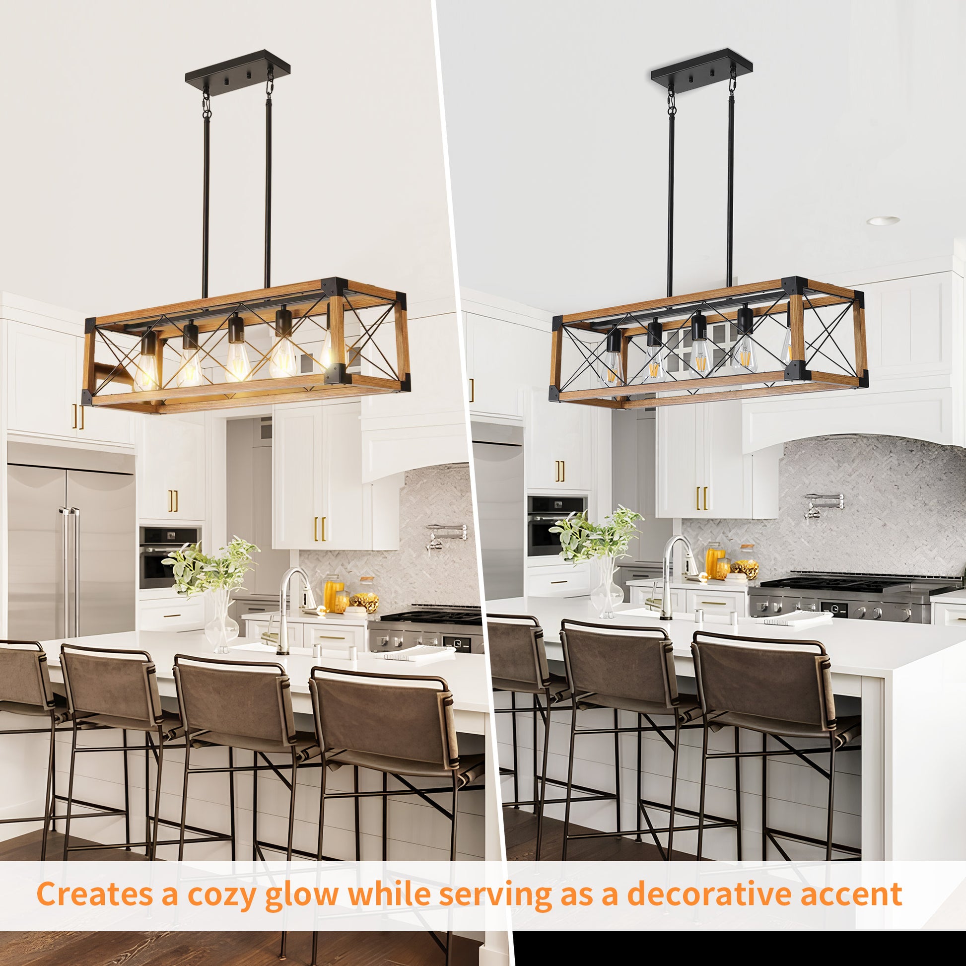 Taimei Solace 32 in. 5-Light Industrial Farmhouse Rectangle Pendant Light 5_60903232-5e8a-41eb-bc89-306c76df3b2b