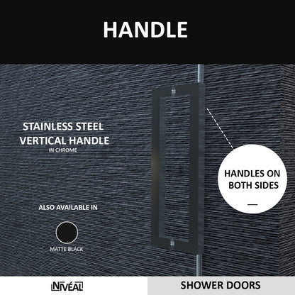 Niveal Essen 60 in. W x 60 in. H Sliding Semi-Frameless Tub Door in Matte Black Finish 5_625cb088-53fd-47ea-8584-11dbcef19c4b