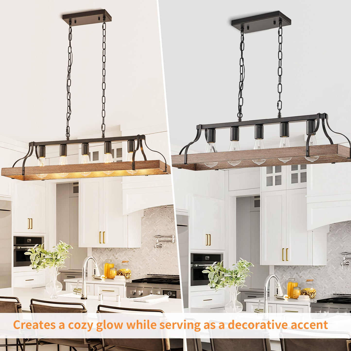 Taimei Olla 34 in. 5-Light Modern Farmhouse Chandelier Light