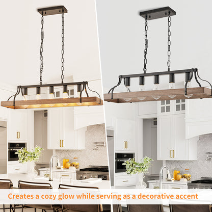 Taimei Olla 34 in. 5-Light Modern Farmhouse Chandelier Light