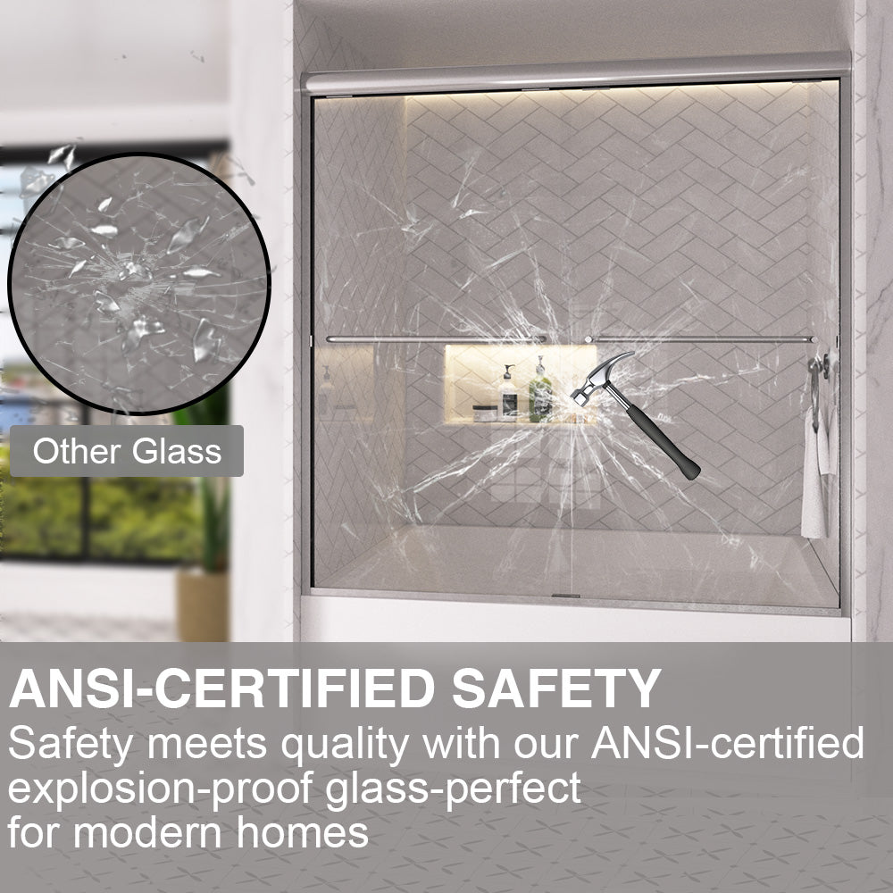 Shine 60 in. W x 56 in. H Semi-Frameless Sliding Tub Door with 1/4 in. Clear Tempered Glass 5_65efa078-0d71-4311-97c0-9b8b526e678a