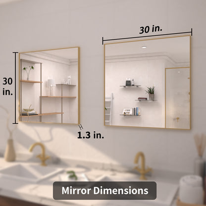 TaiMei 30 in. W x 30 in. H  Rectangular Framed Bathroom Vanity Mirror