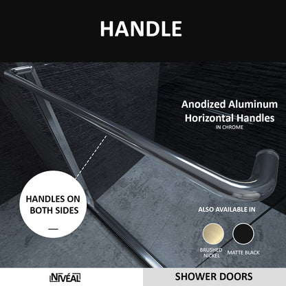 Niveal Vale 60 in. W x 72 in. H Sliding Semi-Frameless Shower Door with Clear Glass