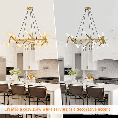 Taimei Cuprum 41 in. 20-Light Iron Modern Chandelier Fixture Branch Design