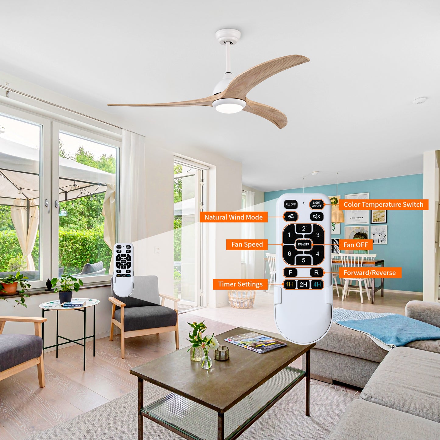 Taimei Cyre 52 in. Downrod Standard Ceiling Fan with Integrated LED with Remote Included DC Motor 5_71aa7bfe-6236-4c9f-9a69-809a7e18225b
