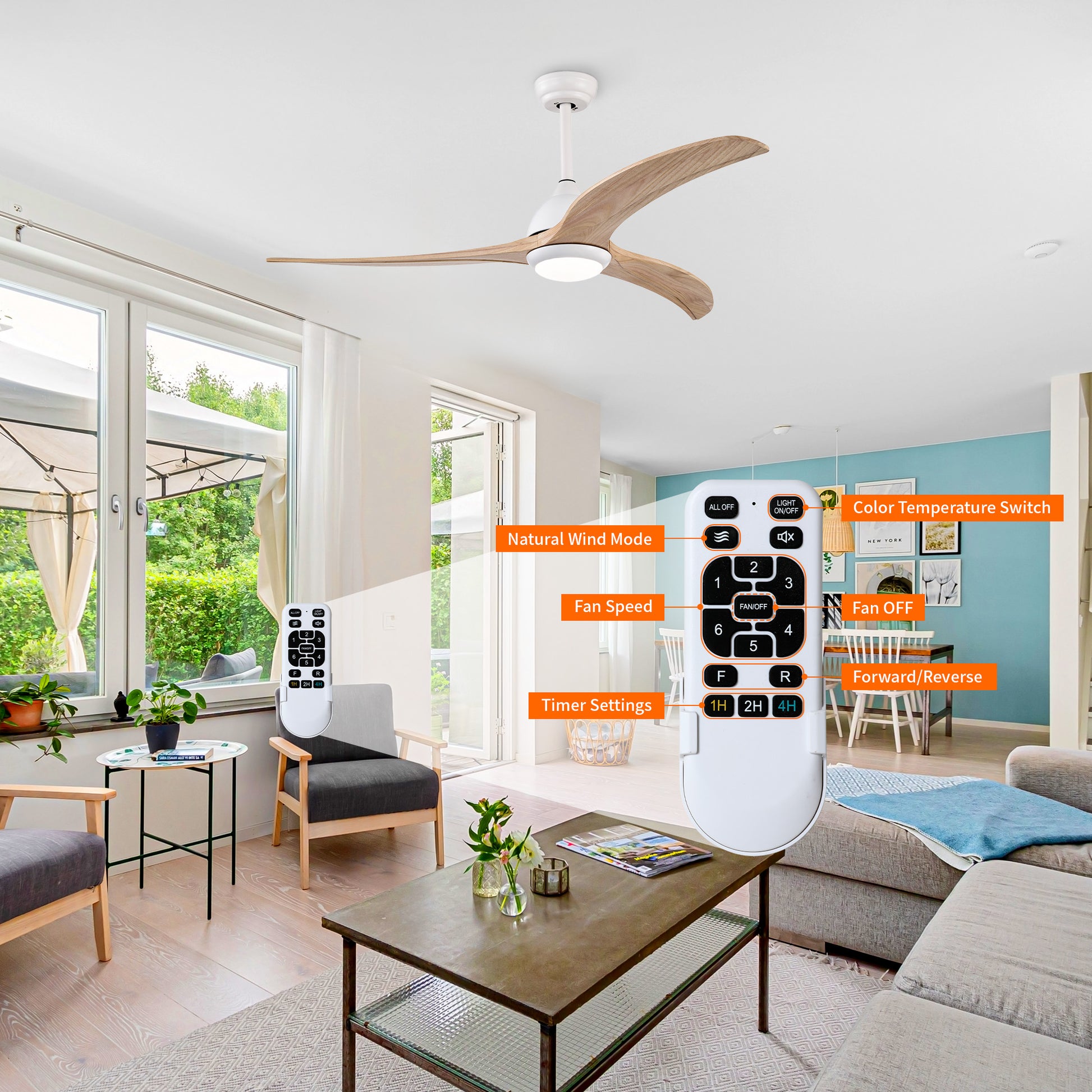 Taimei Cyre 52 in. Downrod Standard Ceiling Fan with Integrated LED with Remote Included DC Motor 5_71aa7bfe-6236-4c9f-9a69-809a7e18225b