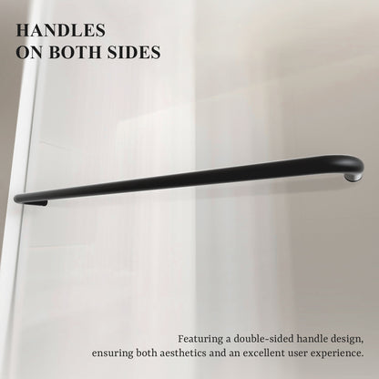 Nivorix Ridge 56 in. W x 60 in. H Sliding Semi-Frameless Tub Door with Clear Glass