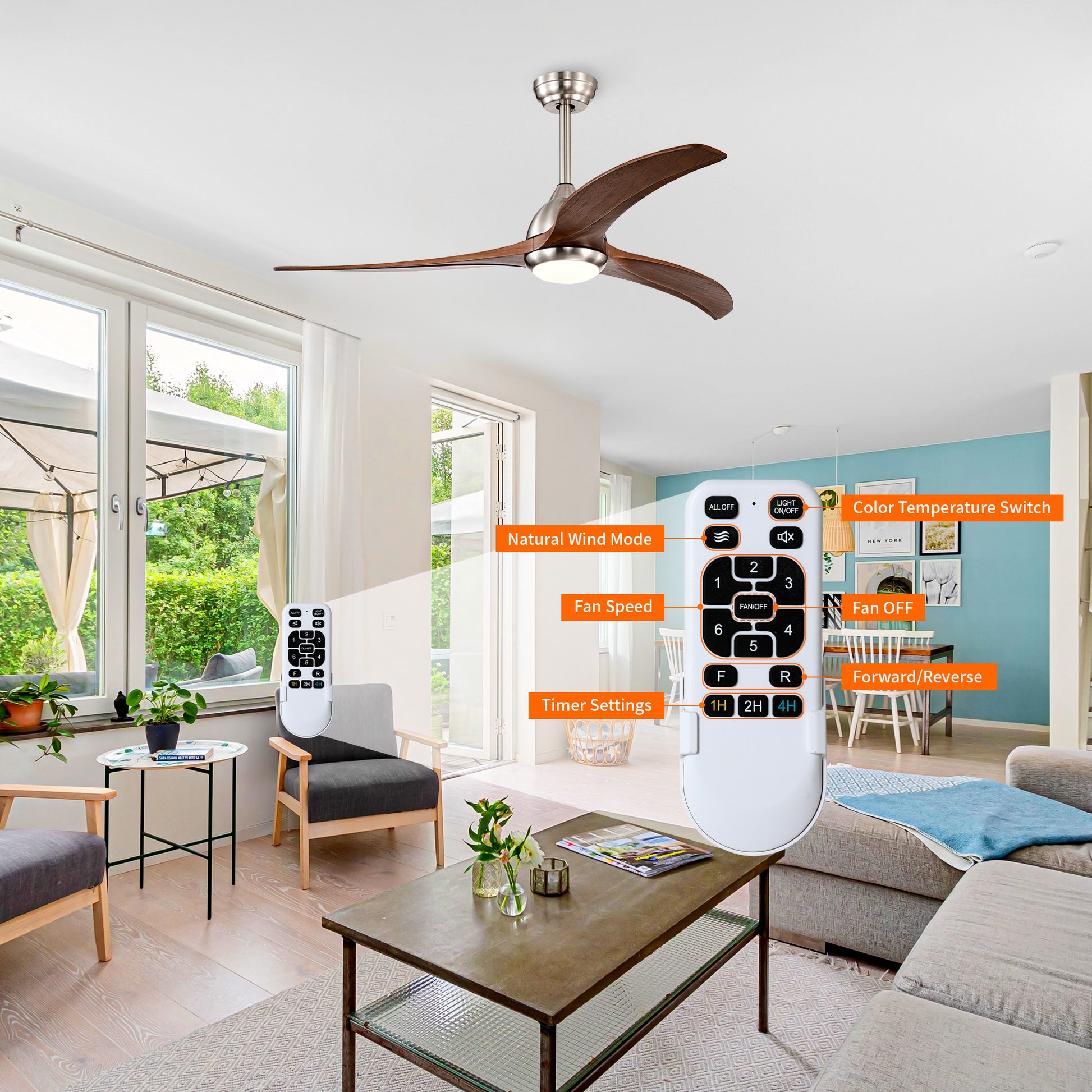 Taimei Cyre 52 in. Downrod Standard Ceiling Fan with Integrated LED with Remote Included DC Motor 5_7a062473-97bc-44f5-ab3a-c7cc119bea77