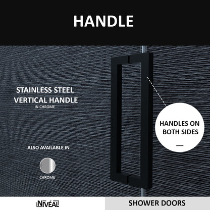 Niveal Essen 60 in. W x 60 in. H Sliding Semi-Frameless Tub Door in Matte Black Finish 5_7b0fa9c4-46fb-471e-93a0-2eba666c4363