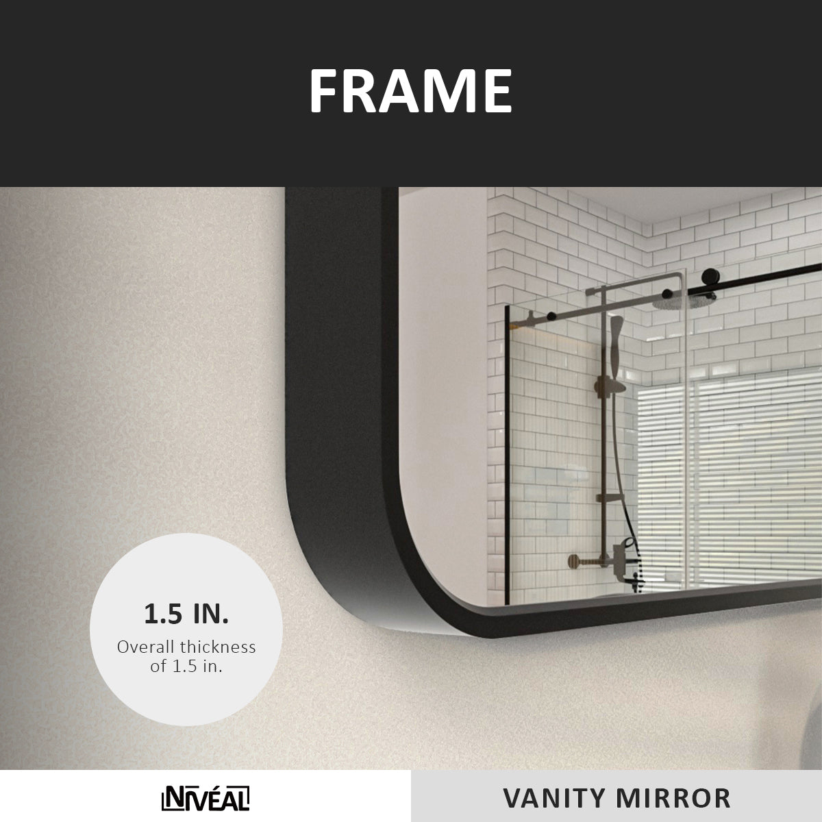 Niveal SM Series Rectangular Framed Wall Bathroom Vanity Mirror