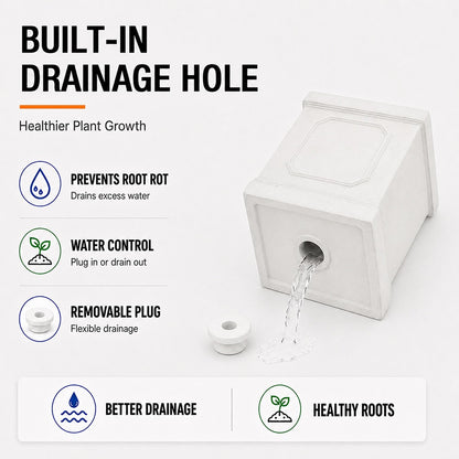 Ellis 10.75 in. Indoor Outdoor Magnesium Oxide Planter with Drainage Hole Antique White