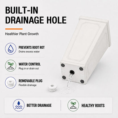 Ellis 16 in. Indoor Outdoor Magnesium Oxide Planter with Drainage Hole Antique White