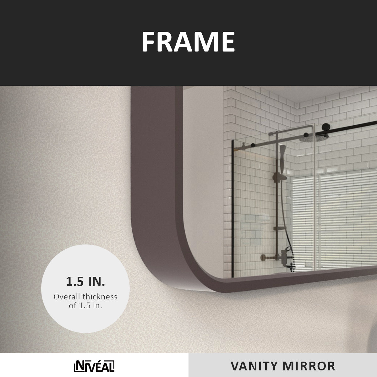 Niveal SM Series Rectangular Framed Wall Bathroom Vanity Mirror