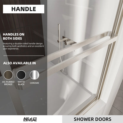 Niveal Luminous 59 in. W x 56 in. H Sliding Framed Tub Door with Clear Tempered Glass 5_913c8f58-cc7d-40a1-9680-11c16a0ca765