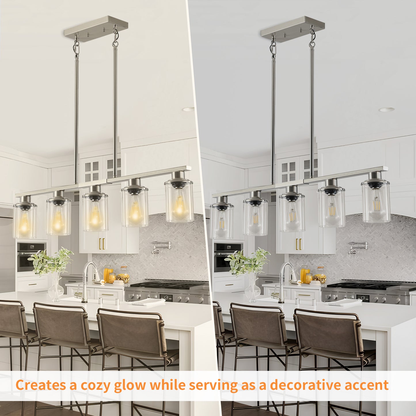 Taimei Aero 37 in. Industrial 5-Light Chandelier with Clear Glass Shades 5_93f4ff60-6b14-4671-9905-386f16975ee2