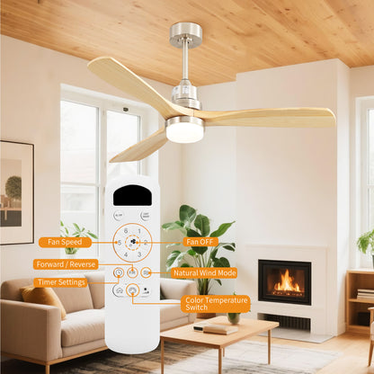 Taimei Nimis 52 in. Downrod Standard Ceiling Fan with Integrated LED with Remote Included DC Motor 5_96e796ac-bfa4-4336-a5c5-447ada5aa9ba